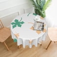 thumbnail image 1 of YFYANG 60 inch Round Table Cloth, Reusable Polyester Hand-Painted Leaf Pattern Table Cover for Indoor Outdoor Kitchen Restaurant Table Decoration Tablecloths, 1 of 8