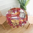 thumbnail image 1 of YFYANG 60 inch Round Table Cloth, Reusable Polyester Red Baroque Floral Texture Table Cover for Indoor Outdoor Kitchen Restaurant Table Decoration Tablecloths, 1 of 1