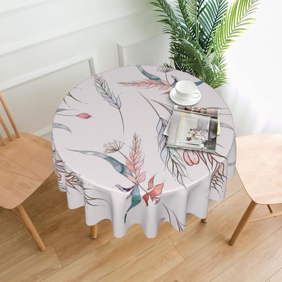 YFYANG 60 inch Round Table Cloth, Reusable Polyester Watercolor Vintage Flower Table Cover for Indoor Outdoor Kitchen Restaurant Table Decoration Tablecloths