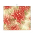 thumbnail image 1 of YFYANG Absorbent Dish Drying Mat for Kitchen, Reusable Red Vintage Rose Microfiber Dish Mat, 16 x 18 inch, 1 of 9
