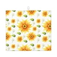 thumbnail image 1 of YFYANG Absorbent Dish Drying Mat for Kitchen, Reusable Sunflower Floral Graffiti Microfiber Dish Mat, 16 x 18 inch, 1 of 9