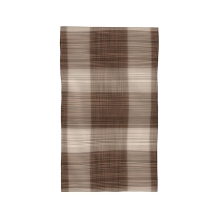 YFYANG Absorbent Towel, Soft Skin-Friendly Brown Abstract Plaid Stripe Washcloth Bath Towel, Suitable for All Skin, 27.5 x 16-inch