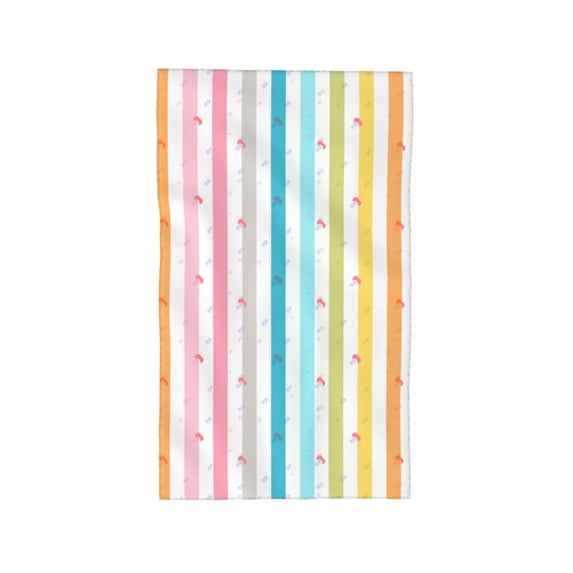 YFYANG Absorbent Towel, Soft Skin-Friendly Rainbow Line Pattern Washcloth Bath Towel, Suitable for All Skin, 27.5 x 16-inch