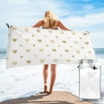 thumbnail image 1 of YFYANG Adult Microfiber Quick Dry Bath Towels, Golden Heart Pattern Beach Towel, Home Camping Travel Essentials, 27.5" x 55", 1 of 9