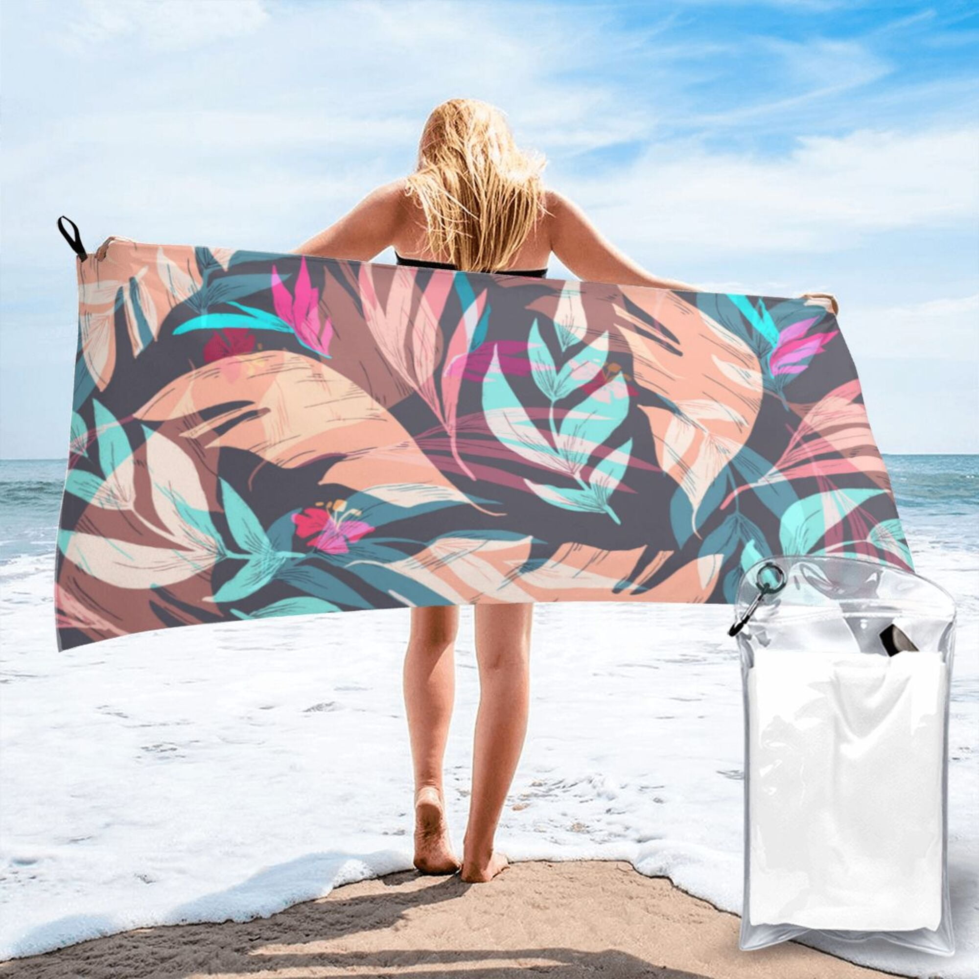 Zsuugj Tomato Print Beach Towel - 27.5x55 Inch Lightweight, Quick-Dry & Sand Resistant, Perfect Travel & Pool Towel