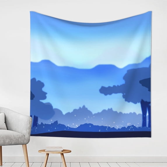 YFYANG Blue Landscape Art Tapestry, Bedroom Dormitory Living Room Decoration Tapestrys Wall Hanging , 59 x 59 in