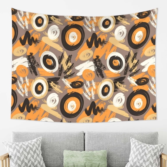 YFYANG Brown Abstract Geometric Graffiti Tapestry, Bedroom Dormitory Living Room Decoration Tapestrys Wall Hanging , 80 x 60 in