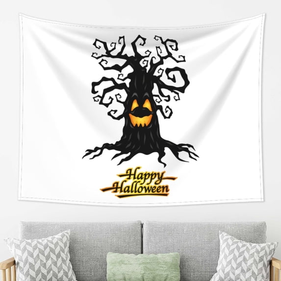 YFYANG Cute Halloween Haunted Tree Pattern Tapestry, Bedroom Dormitory Living Room Decoration Tapestrys Wall Hanging , 80 x 60 in