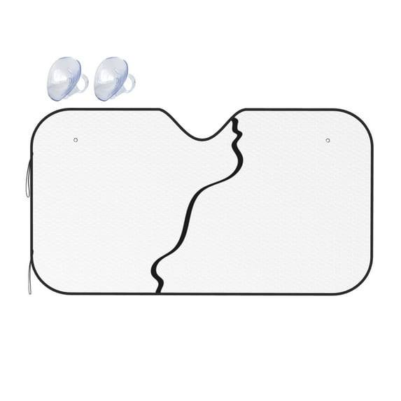 YFYANG Front Windshield Sun Shade, Minimal Line Art Foldable Car Visor for Cars, Trucks, SUVs, Medium