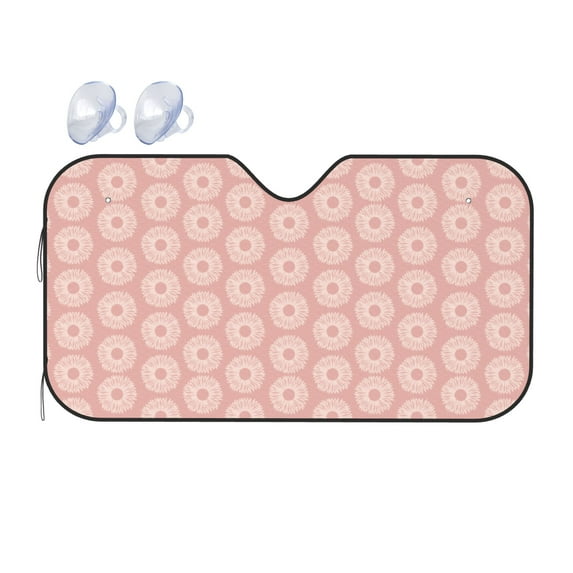 YFYANG Front Windshield Sun Shade, Pink Daisies Pattern Foldable Car Visor for Cars, Trucks, SUVs, Medium