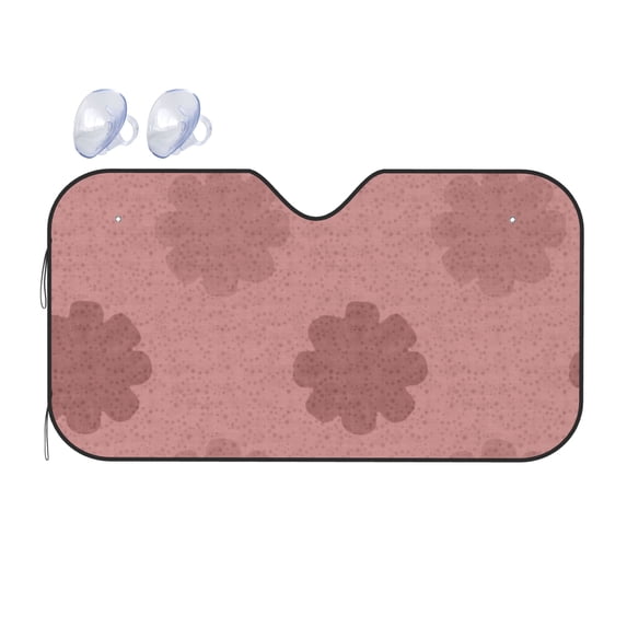 YFYANG Front Windshield Sun Shade, Pink Polka Dot Flowers Foldable Car Visor for Cars, Trucks, SUVs, Medium