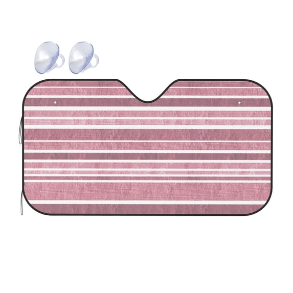 YFYANG Front Windshield Sun Shade, Pink Vintage Stripes Foldable Car Visor for Cars, Trucks, SUVs, Medium