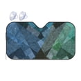 thumbnail image 1 of YFYANG Front Windshield Sun Shade, Vintage Blue-Green Geometry Foldable Car Visor for Cars, Trucks, SUVs, Medium, 1 of 9