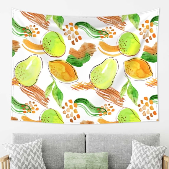 YFYANG Green Abstract Fruit Doodle Tapestry, Bedroom Dormitory Living Room Decoration Tapestrys Wall Hanging , 80 x 60 in