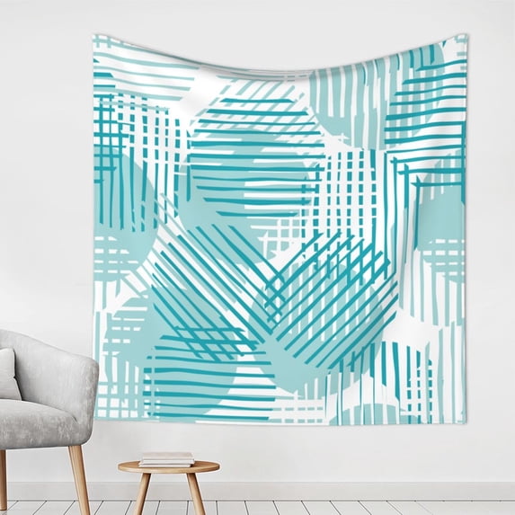 YFYANG Green Line Geometric Texture Tapestry, Bedroom Dormitory Living Room Decoration Tapestrys Wall Hanging , 59 x 59 in