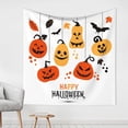 thumbnail image 1 of YFYANG Halloween Spooky Pumpkin Graffiti Tapestry, Bedroom Dormitory Living Room Decoration Tapestrys Wall Hanging , 59 x 59 in, 1 of 9