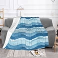 thumbnail image 1 of YFYANG Lightweight Warm Flannel Blanket, Blue Abstract Watercolor Waves Throw Blanket for Bed, Sofa, Travel, Camping, 60"x50", 1 of 7
