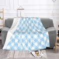 thumbnail image 1 of YFYANG Lightweight Warm Flannel Blanket, Blue Vintage Plaid Texture Throw Blanket for Bed, Sofa, Travel, Camping, 80"x60", 1 of 7