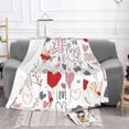 thumbnail image 1 of YFYANG Lightweight Warm Flannel Blanket, Cartoon Love Doodle Throw Blanket for Bed, Sofa, Travel, Camping, 40"x30", 1 of 7