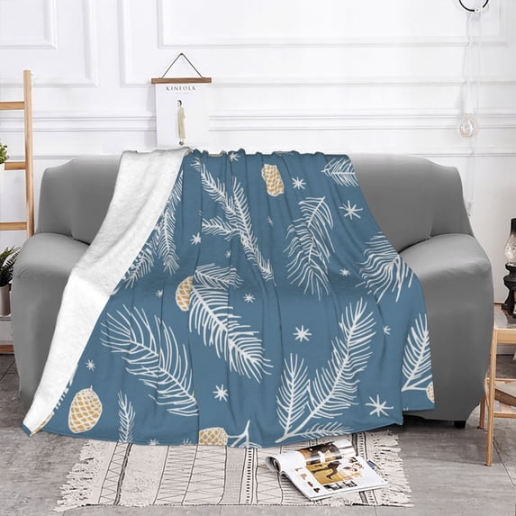 YFYANG Lightweight Warm Flannel Blanket, Christmas Abstract Forest Pattern Throw Blanket for Bed, Sofa, Travel, Camping, 50"x40"