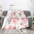 thumbnail image 1 of YFYANG Lightweight Warm Flannel Blanket, Pink Heart Texture Throw Blanket for Bed, Sofa, Travel, Camping, 60"x50", 1 of 7