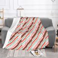 thumbnail image 1 of YFYANG Lightweight Warm Flannel Blanket, Retro Christmas Stripes Throw Blanket for Bed, Sofa, Travel, Camping, 40"x30", 1 of 7