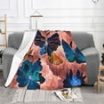 thumbnail image 1 of YFYANG Lightweight Warm Flannel Blanket, Watercolor Floral Butterfly Pattern Throw Blanket for Bed, Sofa, Travel, Camping, 40"x30", 1 of 7
