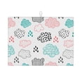 thumbnail image 1 of YFYANG Microfiber Dish Drying Mat for Kitchen, Reusable Cute Cloud Doodles Large Dish Mat, 18" x 24", 1 of 9