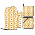 thumbnail image 1 of YFYANG Oven Mitts and Pot Holders Sets 4 Pieces, Non-Slip Heat Resistant Hexagon Honeycomb Pattern Kitchen Glove Pot Mat for Cooking and Baking, 1 of 8