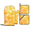 thumbnail image 1 of YFYANG Oven Mitts and Pot Holders Sets 4 Pieces, Non-Slip Heat Resistant Yellow Aperture Kitchen Glove Pot Mat for Cooking and Baking, 1 of 8