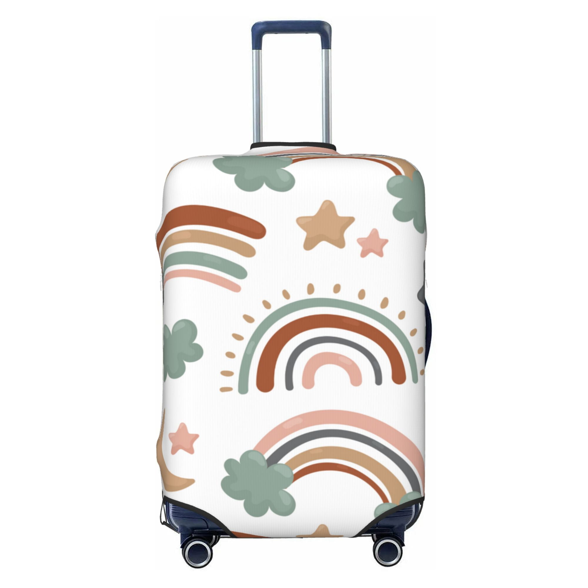 YFYANG Polyester Elastic Luggage Cover, Cute Rainbow Cloud Doodle