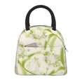 thumbnail image 1 of YFYANG Portable Waterproof Insulated Lunch Bag, Green Watercolor Leaf Flower Reusable Cooler Bag / Picnic Bag for Adults Teens, 1 of 9