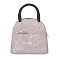 thumbnail image 1 of YFYANG Portable Waterproof Insulated Lunch Bag, Pink Floral Texture Reusable Cooler Bag / Picnic Bag for Adults Teens, 1 of 9