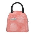 thumbnail image 1 of YFYANG Portable Waterproof Insulated Lunch Bag, Pink Rose Line Texture Reusable Cooler Bag / Picnic Bag for Adults Teens, 1 of 9