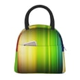 thumbnail image 1 of YFYANG Portable Waterproof Insulated Lunch Bag, Rainbow Line Texture Reusable Cooler Bag / Picnic Bag for Adults Teens, 1 of 9