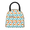 thumbnail image 1 of YFYANG Portable Waterproof Insulated Lunch Bag, Watercolor Striped Geometric Patterns Reusable Cooler Bag / Picnic Bag for Adults Teens, 1 of 9