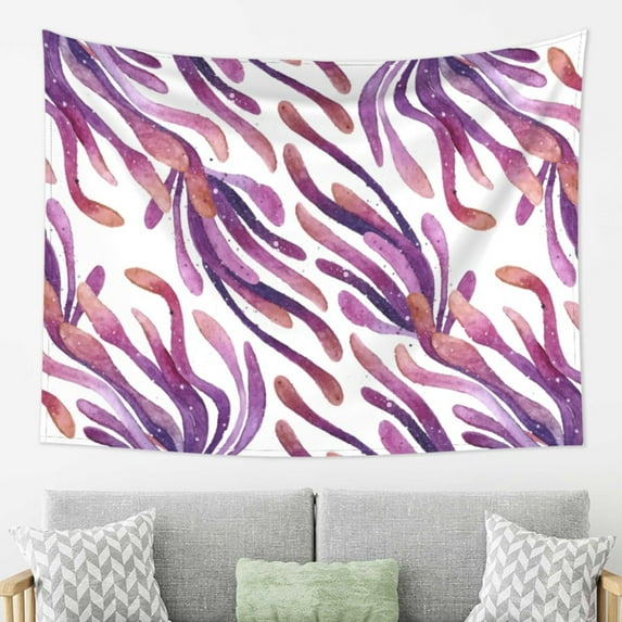 YFYANG Purple Watercolor Seaweed Pattern Tapestry, Bedroom Dormitory Living Room Decoration Tapestrys Wall Hanging , 80 x 60 in