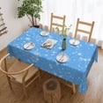 thumbnail image 1 of YFYANG Rectangular Polyester Table Cloth Blue Snowflake Pattern Table Cover for Indoor Outdoor Kitchen Restaurant Table Decoration Tablecloths，54" X 72", 1 of 9