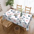 thumbnail image 1 of YFYANG Rectangular Polyester Table Cloth Love Letters Pattern Table Cover for Indoor Outdoor Kitchen Restaurant Table Decoration Tablecloths，54" X 72", 1 of 9