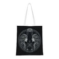 thumbnail image 1 of YFYANG Reusable Cotton Canvas Tote Shopping Bag, Gemini Pattern Washable Portable Grocery Bag for Daily Travel, 1 of 8