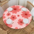 thumbnail image 1 of YFYANG Round Fitted Table Cloth, Waterproof Pink Floral Pattern Polyester Table Cover, Indoor Outdoor Decorative Tablecloths with Elastic Edge, 1 of 7