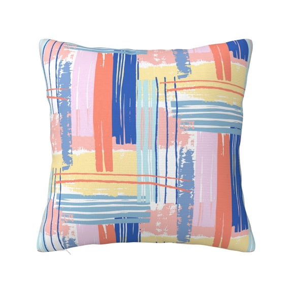 YFYANG Square Decorative Throw Pillow Case (Without Pillow Insert), Abstract Watercolor Line Graffiti Bedroom Sofa Car Cushion Cover, 22"x22"
