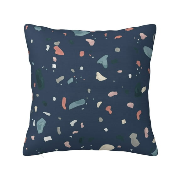 YFYANG Square Decorative Throw Pillow Case (Without Pillow Insert), Blue Abstract Geometry Bedroom Sofa Car Cushion Cover, 24"x24"