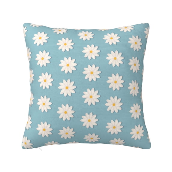 YFYANG Square Decorative Throw Pillow Case (Without Pillow Insert), Blue Floral Pattern Bedroom Sofa Car Cushion Cover, 12"x12"