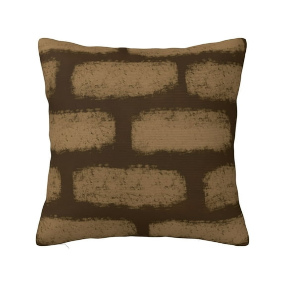 YFYANG Square Decorative Throw Pillow Case (Without Pillow Insert), Brown Abstract Pattern Bedroom Sofa Car Cushion Cover, 16"x16"