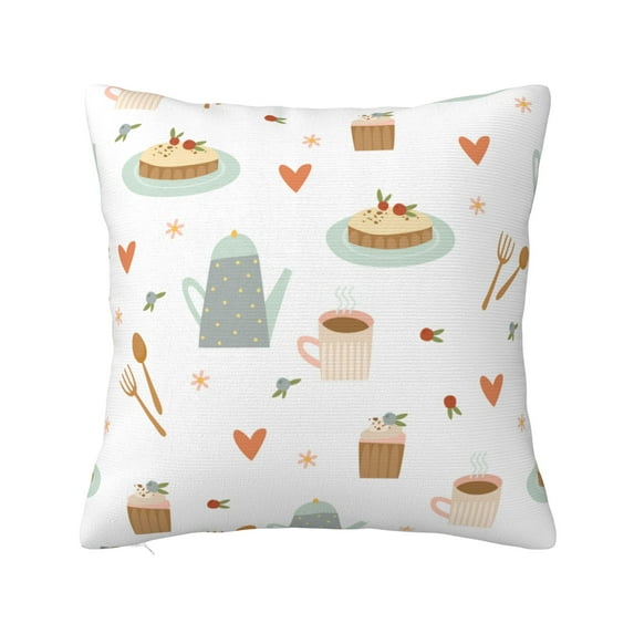 YFYANG Square Decorative Throw Pillow Case (Without Pillow Insert), Cartoon Food Patterns Bedroom Sofa Car Cushion Cover, 26"x26"