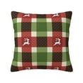 thumbnail image 1 of YFYANG Square Decorative Throw Pillow Case (Without Pillow Insert), Christmas Checkered Moose Pattern Bedroom Sofa Car Cushion Cover, 18"x18", 1 of 9