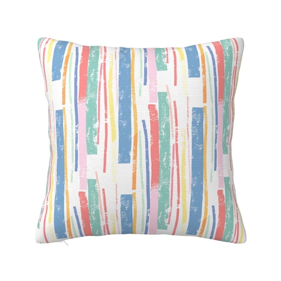 YFYANG Square Decorative Throw Pillow Case (Without Pillow Insert), Colorful Abstract Stripes Bedroom Sofa Car Cushion Cover, 18"x18"