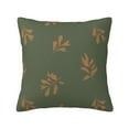 thumbnail image 1 of YFYANG Square Decorative Throw Pillow Case (Without Pillow Insert), Dark Green Leaf Pattern Bedroom Sofa Car Cushion Cover, 18"x18", 1 of 9