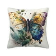 thumbnail image 1 of YFYANG Square Decorative Throw Pillow Case (Without Pillow Insert), Dream Watercolor Butterfly Bedroom Sofa Car Cushion Cover, 12"x12", 1 of 9